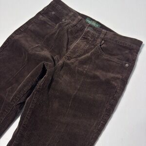 LRL Ralph Lauren Bootcut Corduroy Jeans Womens 8 Brown Classic Slimming